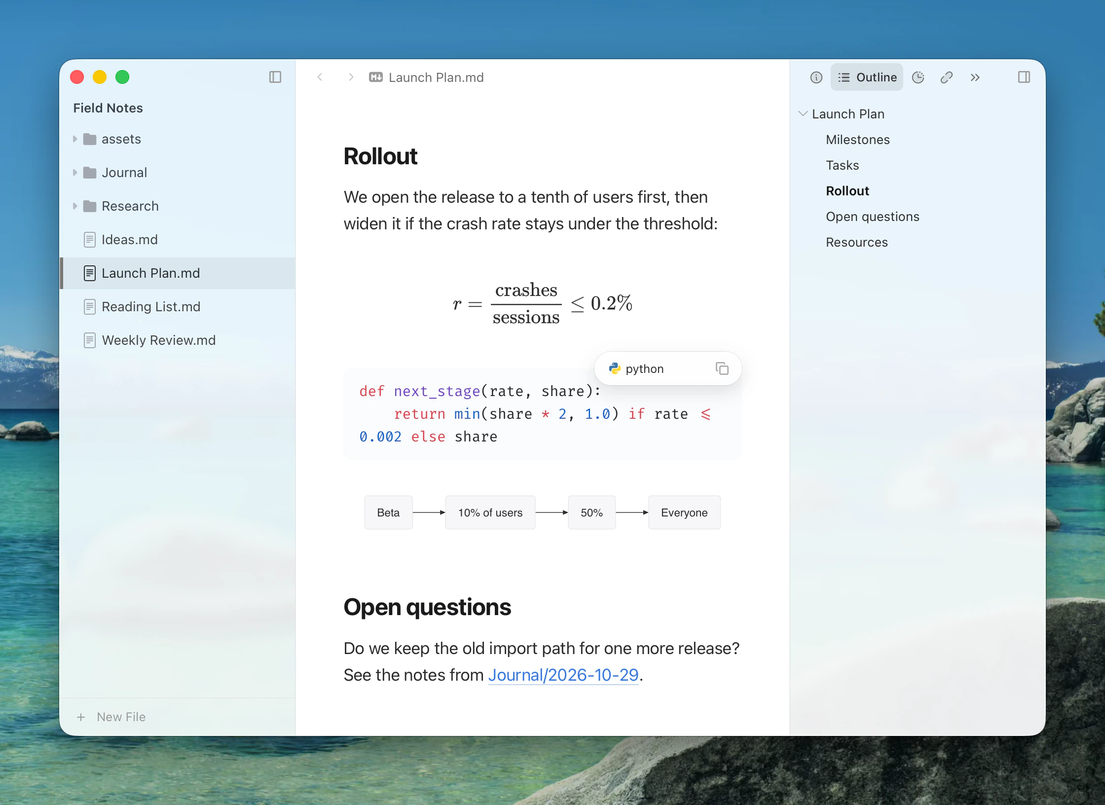 A code block