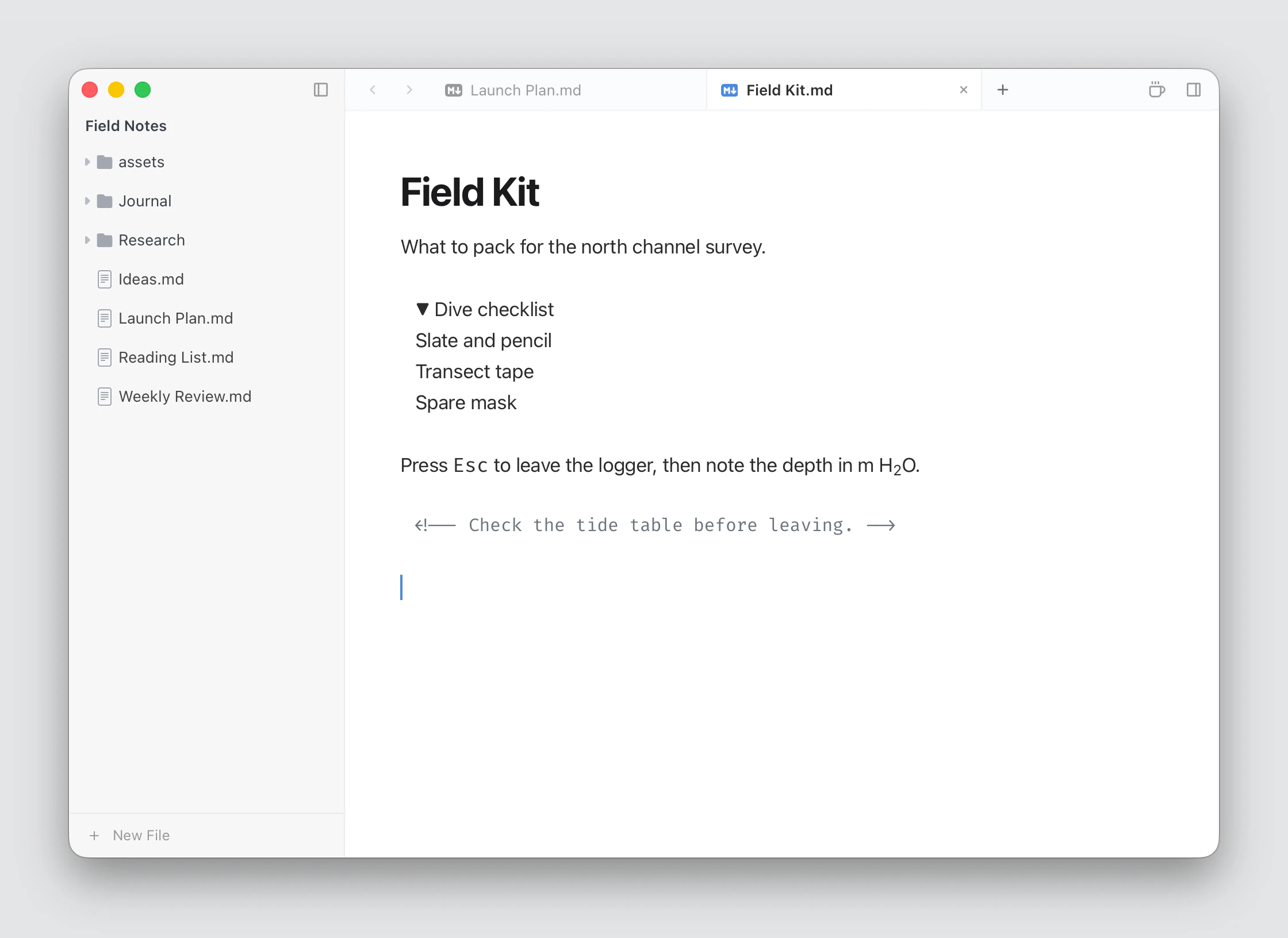 An HTML block