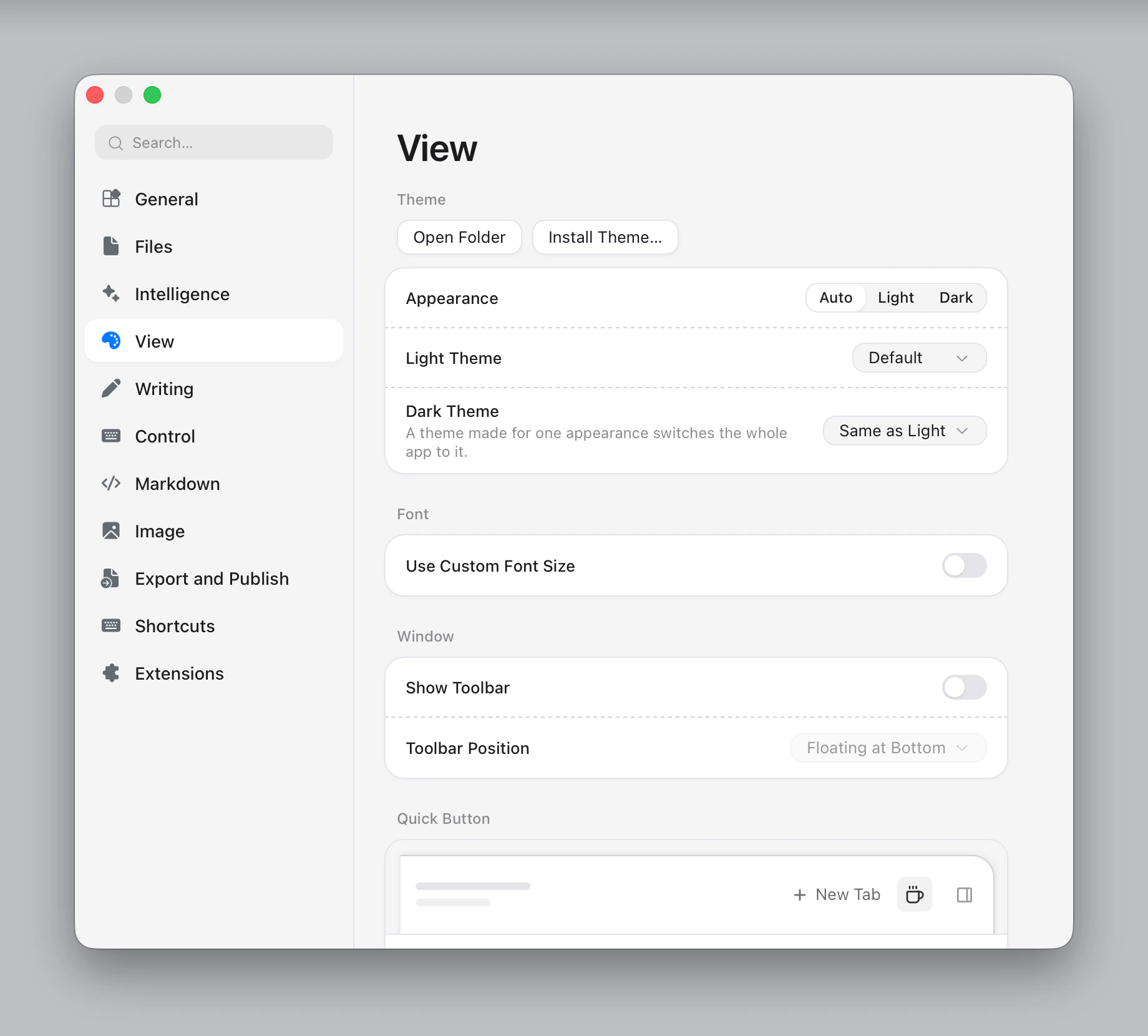 Settings ▸ View